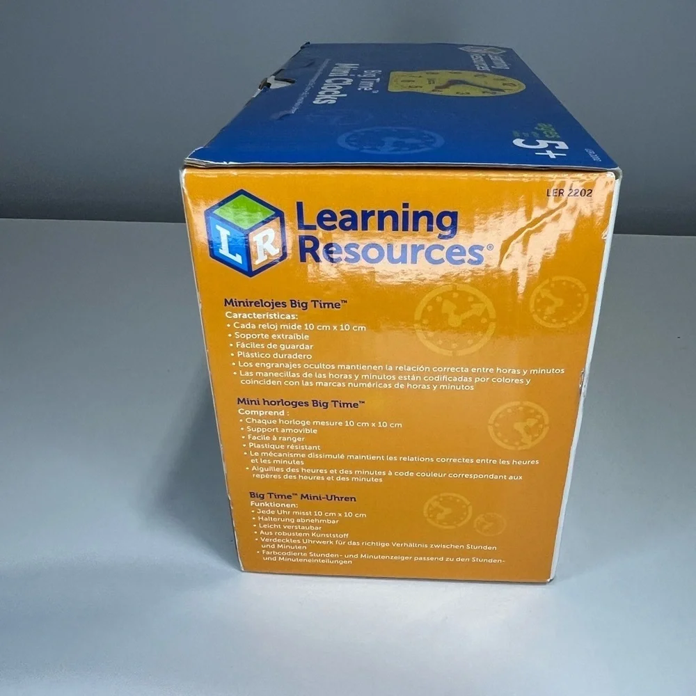 NEW Learning Resources Big Time Mini Clocks 6 pack - sealed box